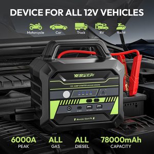 Yesper quái vật bắt đầu P4 di động xe nhảy khởi động 12V 6000A đỉnh hiện tại pin tăng cường nhảy gói - Product Image 2