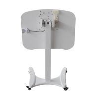 Chariot de bureau mobile pliable pneumatique réglable en hauteur en acier inoxydable pour ordinateur portable