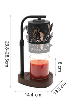 Lampe chauffe-bougie électrique sans flamme à hauteur réglable, avec base en verre écologique et abat-jour ajouré, pour bougies parfumées de table