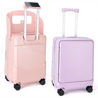 Valise cabine pliable 20 pouces pour mamans, transformable en poussette, avec poignées silencieuses et serrure TSA, unisexe, pour enfants