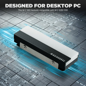 مبرد <span class=keywords><strong>M</strong></span>.<span class=keywords><strong>2</strong></span> من Asiahorse بجهد 5 فولت من الألومنيوم لـ PCIE NVME أو <span class=keywords><strong>M</strong></span>.<span class=keywords><strong>2</strong></span> 2280 SSD مع ثلاث وسائد حرارية (رمادي) - Product Image 2