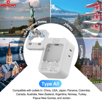 Adaptateur de charge rapide FOXCAN 45W PD QC3.0 pour ordinateur portable et appareil photo, pour voyages en AU/CN/JP, avec 1 port USB-A et 3 ports USB-C