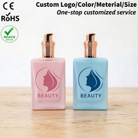 Botol Kaca Kosong Persegi Panjang 30ml 50ml 100ml dengan Pompa Semprot, Produk Baru yang Dapat Disesuaikan untuk Emulsi, Lotion, Kosmetik, dan Foundation Cair