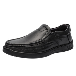 Mocasines de Cuero Genuino con Punta Sólida, Suela de Goma, Transpirables, con Logotipo Grabado, Zapatos de Vestir para Hombre, Forrados en Cuero Genuino - Product Image 5