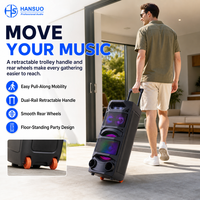 Speaker Party Rechargeable HANSUO HS-TS10V6 dengan Driver Bass 10 Inch, Tweeter Ganda, USB, TF, FM, dan Efek Lampu Dinamis