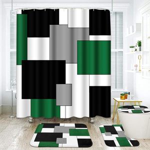 Rideau de Douche Géométrique en Polyester, Imprimé Numérique, Imperméable, Personnalisable, Ensemble de Rideaux de Douche Modernes en Gros 2 - Product Image 3