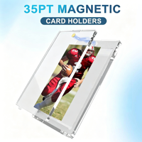 Vente en gros : Étui de présentation magnétique transparent en acrylique 35PT, design tendance, pour cartes de collection standard et cartes de baseball