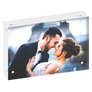 Großhandel Custom 5x7 Zoll Sublimation Mode Hochzeit Magnet Bilderrahmen Luxus Acryl Magnetic Foto rahmen