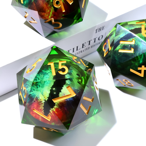 Dado D20 Gigante de Resina Hecho a Mano con Ojo de Dragón Flotante de 50mm para Juego de Rol Dungeons & Dragons - L6 D20 50mm - Product Image 5
