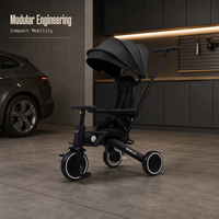 Tricycle modulaire 8-en-1 pour enfants, assemblage sans outils, homologué cabine, poussette-tricycle pour bébé, directement de l'usine