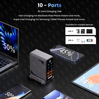 Cargador GaN de 660W PPS PD 100W USB Tipo C con 6 Puertos y Pantalla Digital, Estación de Carga Rápida de Escritorio para MacBook, iPhone y Samsung