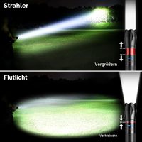 Lampe torche LED haute luminosité zoomable, rechargeable, étanche, format poche, logo personnalisé, pour le camping, la randonnée, la pêche, les situations d'urgence