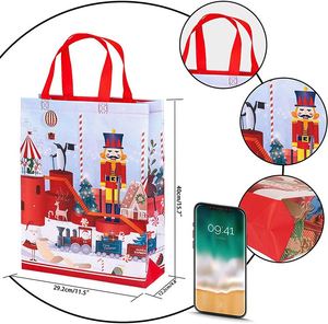Custom Christmas Non-woven <b>Bags</b> Large Tote <b>Bags</b> <b>Gift</b> Non Woven Grocery Shopping <b>Bags</b> With Handles Reusable Waterproof - Product Image 2