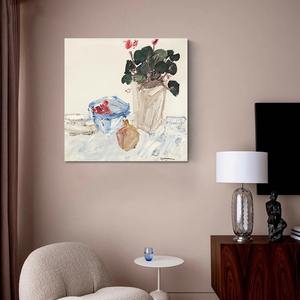 Nordique Ins plante fleur salon peinture décorative Niche Art abstrait salle à manger murale lumière Style français chambre toile - Product Image 5