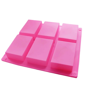 Moule en silicone pour gâteaux et savons, 6 cavités rectangulaires, 23,2x21,5x2,5cm, non toxique, écologique, résistant au four, couleur personnalisée, 100ml - Product Image 4