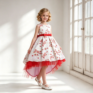 Abito da Sera Rosa Gonfio da Principessa per Bambine, Vestito Elegante per Matrimoni e Feste, per Ragazze dai 3 ai 14 Anni - Product Image 2