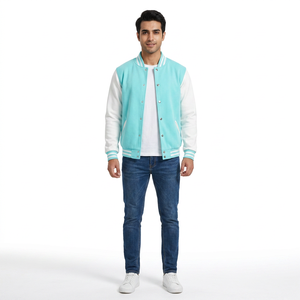 <b>Mens</b> Custom Embroidered Varsity <b>Jacket</b> <b>Long</b> Sleeve College Style Casual Bomber Coat Sporty Winter Outerwear OEM - Product Image 1