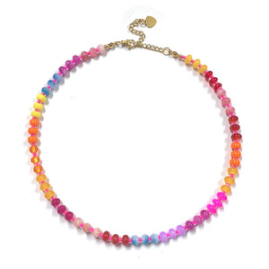 Zooying Adjustable <strong>Boho</strong> <strong>Necklace</strong> Gold Plated Stainless Steel Chain Genuine Stone Beads Layered Jewelry for Women Gift - Product Image 4