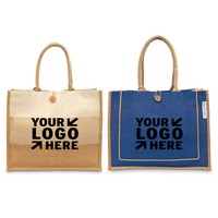Sac fourre-tout en jute biodégradable et écologique, avec coutures renforcées, logo imprimé sur mesure, sac en toile de jute pour promotion