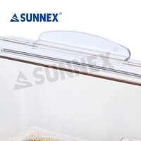 Bacs rectangulaires Gastronorm Sunnex, couvercles en polycarbonate, pour restaurants, hôtels, traiteurs, présentation de sandwichs, empilables, en acier inoxydable