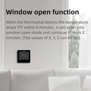 <span class=keywords><strong>Thermostat</strong></span> de chauffage de chaudière à gaz WiFi Tuya programmable 3A avec écran tactile en verre miroir, pièces de chauffage au sol flexibles - Product Image 4