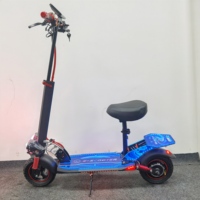 Arazi Tipi Hızlı Yetişkin 10 İnç Lityum Bataryalı Çift Motorlu Elektrikli Scooter, Ön ve Arka Amortisörlü ve Flaşörlü