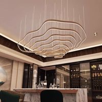 Lustres en forme de montagne, lampes artistiques circulaires à plusieurs niveaux, taille moyenne, LED pour salon