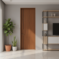 Porte intérieure en aluminium et bois à ouverture manuelle, design minimaliste moderne, écologique, sur mesure, pour appartement ou hôtel