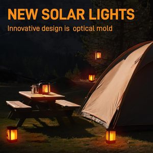 Linterna colgante solar OEM llama parpadeante LED impermeable decoración al aire libre patio jardín Mesa llama lámpara linternas solares - Product Image 5