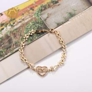 Elfic dini takı elmas bilezik halhal kadınlar kalp bilezik anneler günü hediyesi 14k altın kaplama takı Pulseras Infinito - Product Image 5