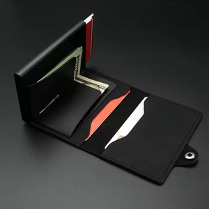 <span class=keywords><strong>Portafoglio</strong></span> Sottile da <span class=keywords><strong>Uomo</strong></span> Personalizzato con Chiusura a Zip e Bottone Porta <span class=keywords><strong>Carte</strong></span> Automatico Anti-RFID in Microfibra - Product Image 5