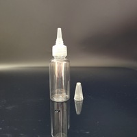 Bouteille de colle à l'huile en plastique PET transparent capacité de 30ml/50ml/100ml mat plat pointu bouche bouchon bec presser vide vente en gros