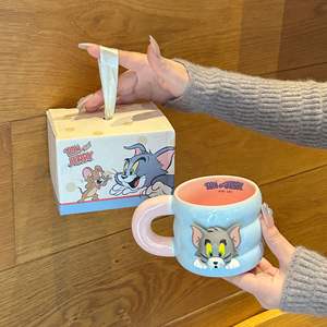 Tazza in Ceramica con Motivo Gatto <span class=keywords><strong>e</strong></span> Topo, Design Cartoon, Originale <span class=keywords><strong>e</strong></span> Autorizzato, Alta Qualità Cromatica, Carina, per Caffè <span class=keywords><strong>e</strong></span> Colazione Femminile - Product Image 4