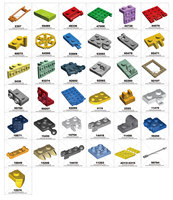 DELO TOYS Jouets éducatifs en vrac à construire soi-même, blocs de construction en plastique, plaque 1x2, version modifiée 1*2 avec 3 dents (griffes) (N°15208)