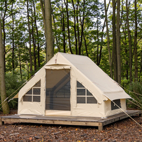 Grande tente familiale extérieure en toile Oxford imperméable portable avec fonctionnalité gonflable Air Cotton Glamping pour le camping