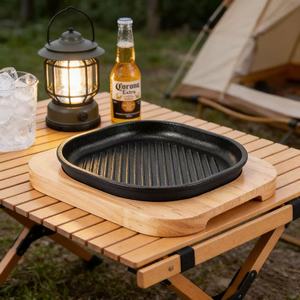 Sartén Cuadrada de Hierro para Asar Carne y Queso, Utensilio de Cocina Coreano para BBQ, Juego de Sartenes de Hierro Fundido - Product Image 2