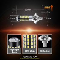 JiaChi Factory Auto Accessoires de voiture Ampoules LED pour phares antibrouillard H1 H3 Lampe frontale de remplacement pour conduite à 360 degrés Lentille 12v 24v