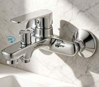 Robinet de douche mural classique chaud/froid à poignée unique en alliage de zinc, idéal pour les systèmes de douche d'hôtel