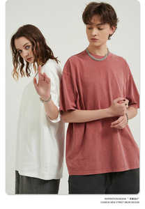 เสื้อยืดแขนสั้นโอเวอร์ไซส์ LGOG ผ้าฝ้าย 100% คอกลม ลำลอง ผ้าถักเรียบ ทรงหลวมสำหรับผู้ชาย - Product Image 2