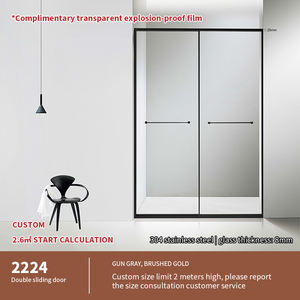 <span class=keywords><strong>Ducha</strong></span> personalizada 304 Acero inoxidable Pantalla de vidrio templado doble puerta corredera - Product Image 4