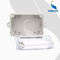 Boîtier de jonction électrique étanche SAIP IP66 en ABS et acier laminé à froid, certifié CE ROHS, avec couvercle transparent et brides de montage pour PCB/PCBA