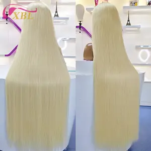 XBL hair factory supply one donor 613 human hair wig long 40 inch hd lace frontal wig bleached knots full blonde lace wigs