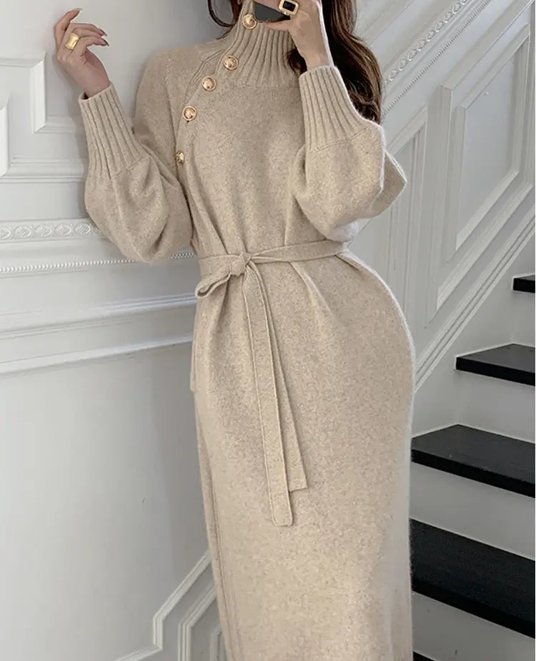 女性のドレス冬のレトロな長袖マキシドレス女性のエレガントなファッション服2022安いカジュアルな女性のドレス