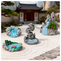 Kits aquatiques miniatures pour enfants, comprenant : Fontaine, Pont en pierre, Résine, Jardin féerique, Étang, Cascade, Grue de montagne, Rocaille, Pavillon, Lanterne