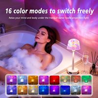 Lampe de table à LED rechargeable à effet d'ondulation d'eau, lumière d'ambiance RGB, lampe tactile à intensité variable avec 16 modes de couleur, télécommande