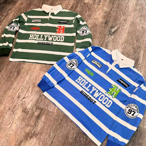 Maglia Rugby personalizzata da uomo 250 Gsm manica lunga per <span class=keywords><strong>Polo</strong></span> <span class=keywords><strong>con</strong></span> ricamo serigrafia T-Shirt a righe squadrate - Product Image 1