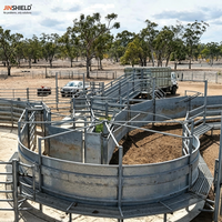 Corral de manutention de bétail incurvé avec portillon de balayage pour une manipulation du bétail à faible stress