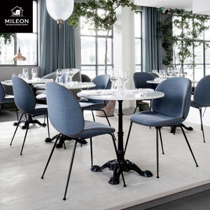 Chaise de salle à manger, restaurant, hôtel, design moderne, chaise de salle à manger coccinelle rembourrée en métal avec coussin personnalisé et confortable - Product Image 1