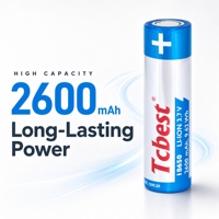 Batterie cylindrique rechargeable Li-Ion ICR 18650 2600mAh 3.7V, 1200 cycles, qualité A, fournisseur pour enceintes portables et batteries externes