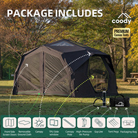 Tente pneumatique Coody Hubshelter Pro - Noire, tente de camping gonflable pliable portable, tente pneumatique pratique